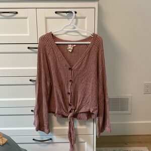 Pink/Rose Coloured Button Up Cardigan